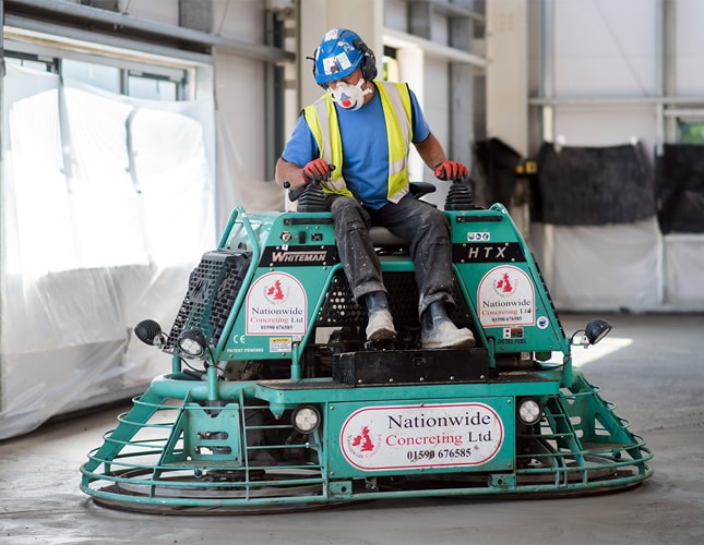industrial power float polished concrete floors